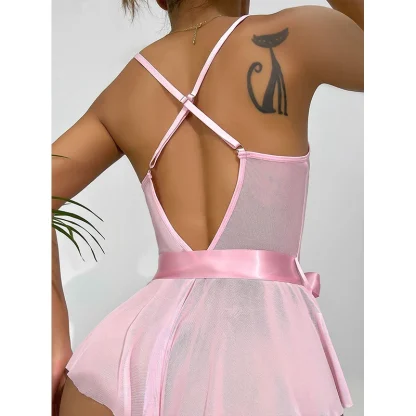 Sheer Mesh Lace Bodysuit - Image 2